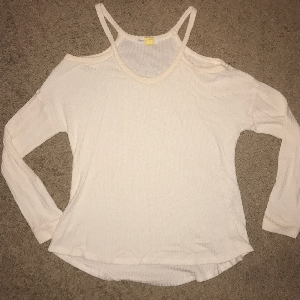 Peep Shoulder Waffle Top